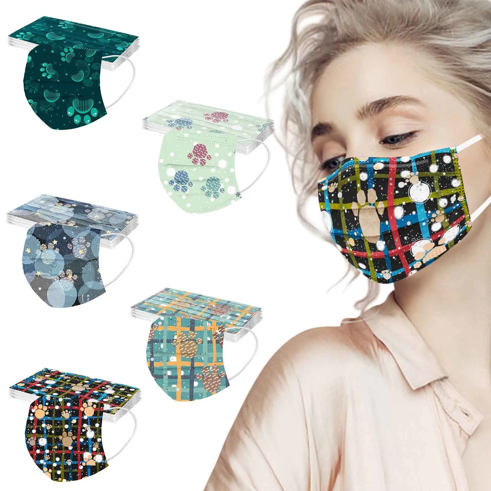 10-100 шт. одноразовые маски для взрослых с 3-слойным фильтром | Маски и очки