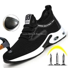 Защитные ботинки для мужчин, дышащие кроссовки на воздушной подушке, разрушаемые, Рабочая обувь, большие размеры 36-50