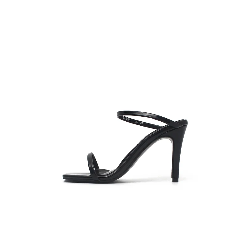 Женские босоножки с ремешком на щиколотке вечерние высоком каблуке открытым