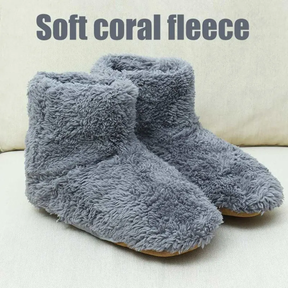 

Electric Heated Shoes Comfortable Plush Foot Warmer Shoes Washable USB Charging Electric Heating Shoes Winter Thermal Boot Gift