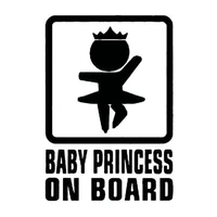 baby car princess personality warning car sticker creative fashion jewelry car decal waterproof sunscreen blackwhite16cm11cm