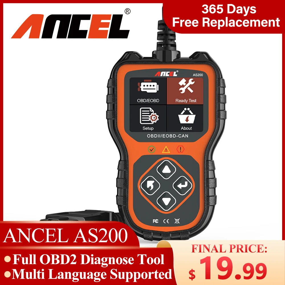 

ANCEL AS200 OBD2 Scanner Professional Car Diagnostic Tool For Engine Scan Read Erase Codes Multi-language OBD 2 Diagnosis Tools
