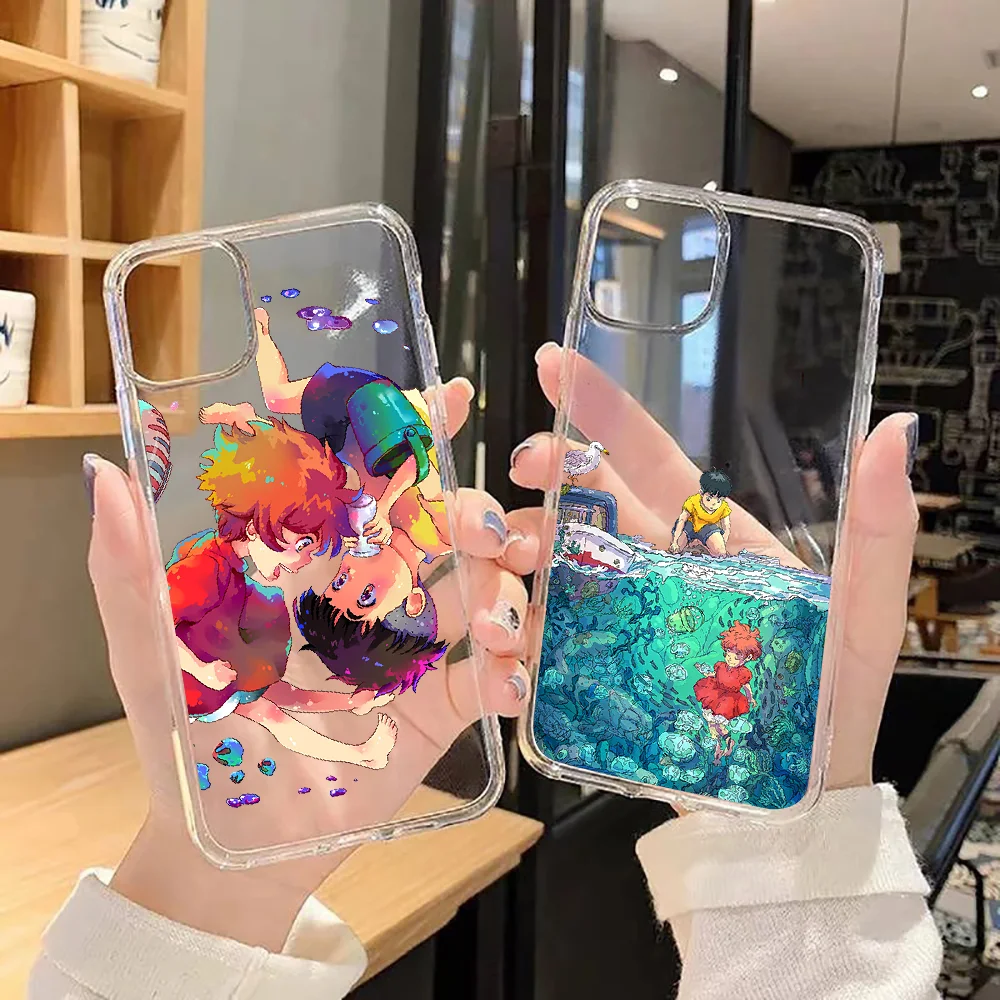 

Cartoon Hayao Miyazaki ponyo Phone Case Transparent For Xiaomi Mi Max Note 3 A2 A3 8 9 9T 10 Lite Pro Ultra transparent soft