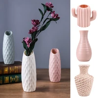 creative geometric vases cute cactus shaped flower pot home furnishings interior decor multifunctional shatterproof plastic vase