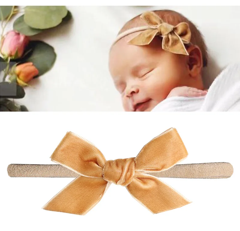 New Baby Girls Луки Оголовье 10 шт. / Компл. Эластичные Нейлоновые Ободки для Девочек Симпатичные Принты Луки Оголовье Набор Детские Аксессуары Для Волос