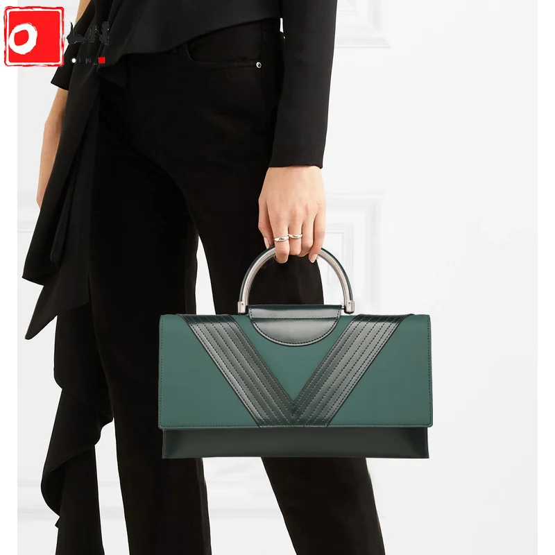 

OLN Fashion Desginer Envelop Bags For Women Luxury Genuine Leather Female Satchels Handbag Chain Crossbody Shoulder Lipstick Bag