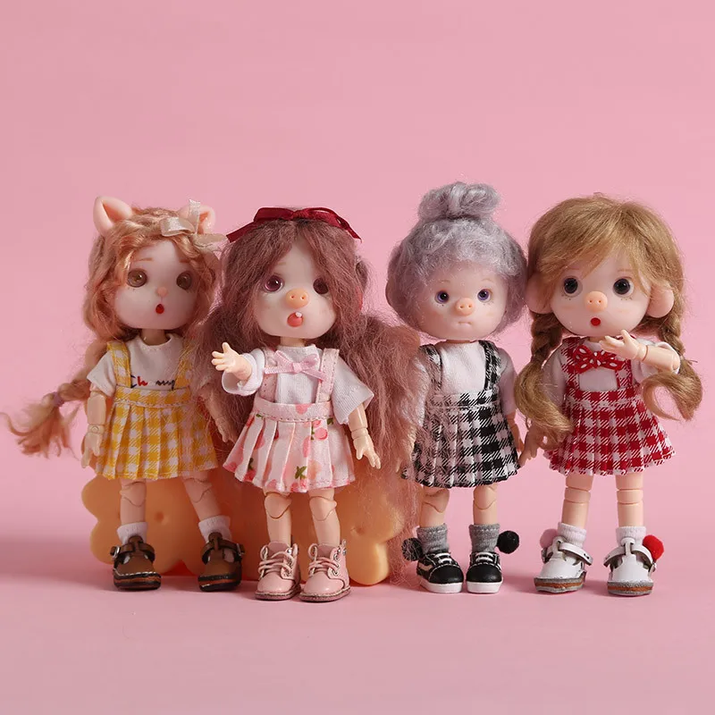 Кукла OB11 с ремешком и юбкой в складку Униформа полуюбкой 1/12 шарнирное платье для