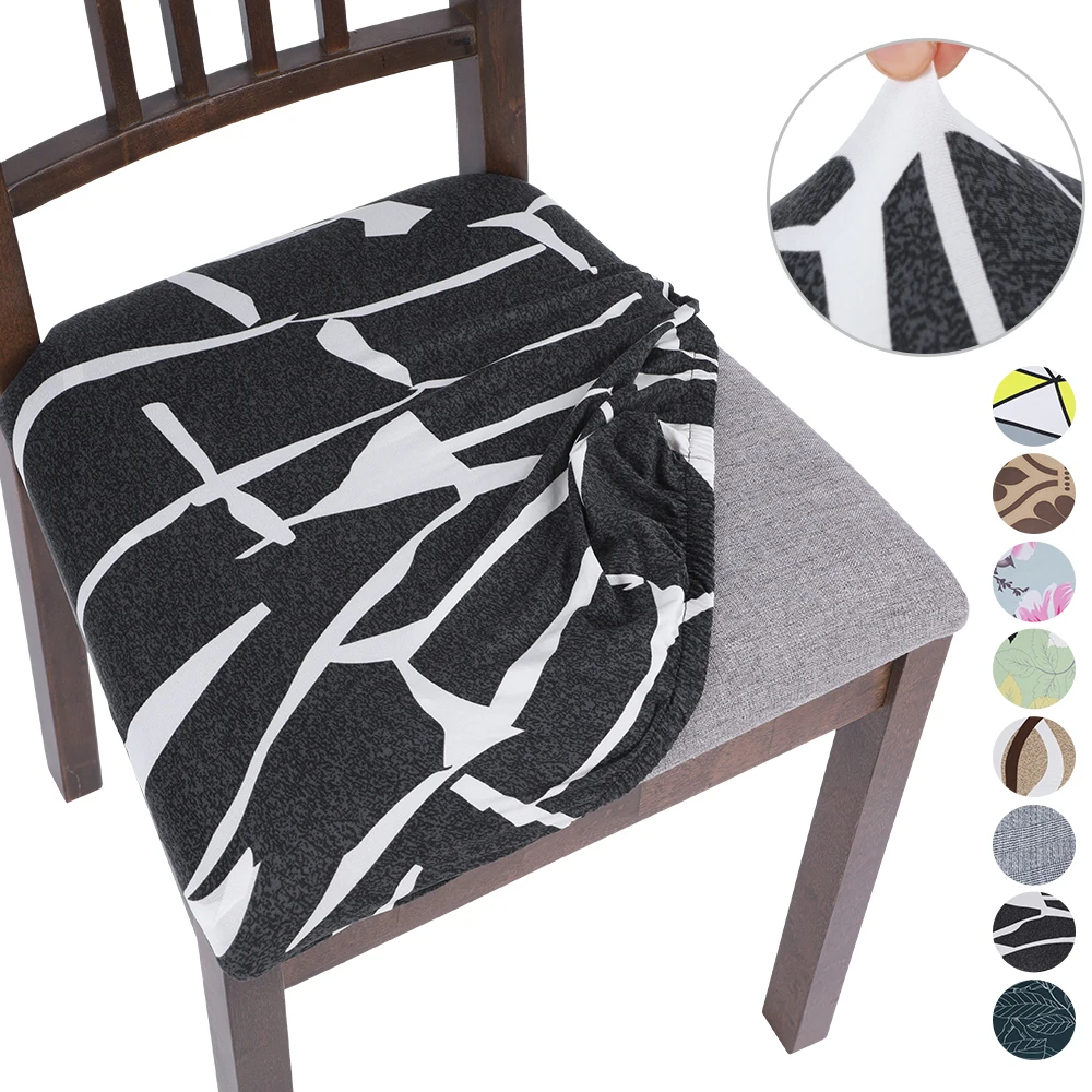 

Stretch Elastic Dining Room Chair Seat Covers Universal Removable Washable Chair Seat Cover Protector Cushion Slipcovers
