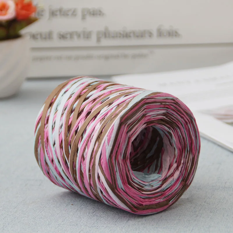 200 м цветной лафитовый бумажный шнурок Смешанная бирка подарочная лента для