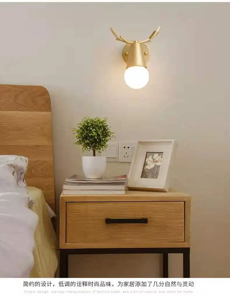 Скандинавская спальня светодиодный прикроватный настенный светильник для