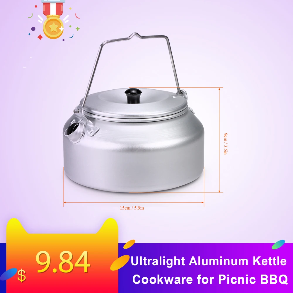 Сверхлегкий Алюминиевый чайник для кемпинга воды Открытый кофе посуда пикника