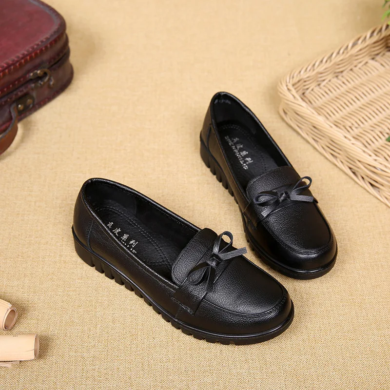 ZZPOHE женские весенние туфли из натуральной кожи на низком каблуке с мягкой