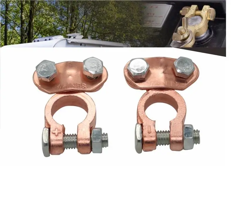 2pcs 12V Battery Terminal Battery Pole Clamps Head Clip Connector for All DIN Standard Poles Car Motorcycle Boat Accessories