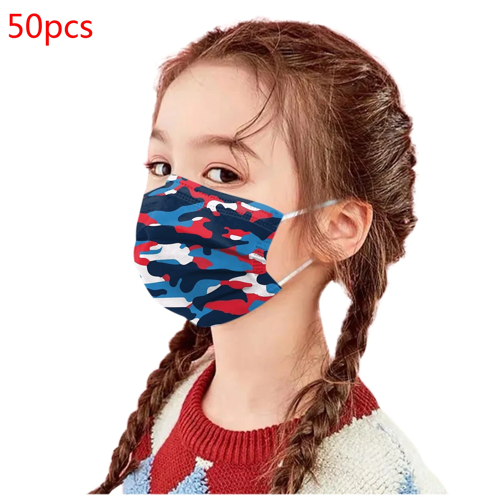 Детская маска 3-слойная одноразовая для лица детская с принтом унисекс детей