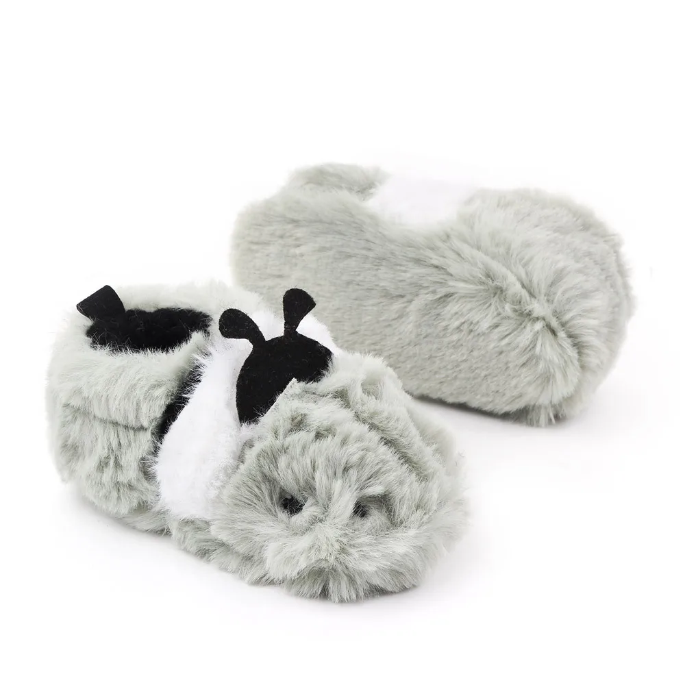 Брендовая плюшевая теплая обувь для маленьких девочек зимняя мягкая малышей в