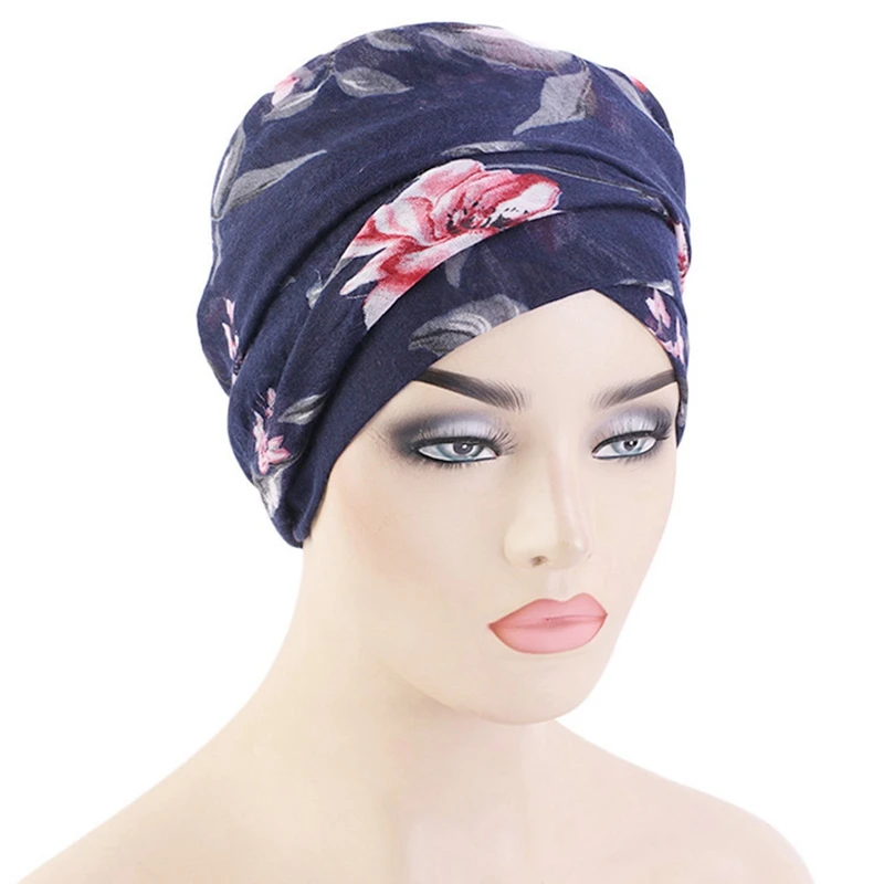 

2021 новые хлопковые женские шапки-тюрбаны, женские головные уборы, шапки-тюрбаны, головной платок в этническом стиле с цветком, шляпа, Арабск...