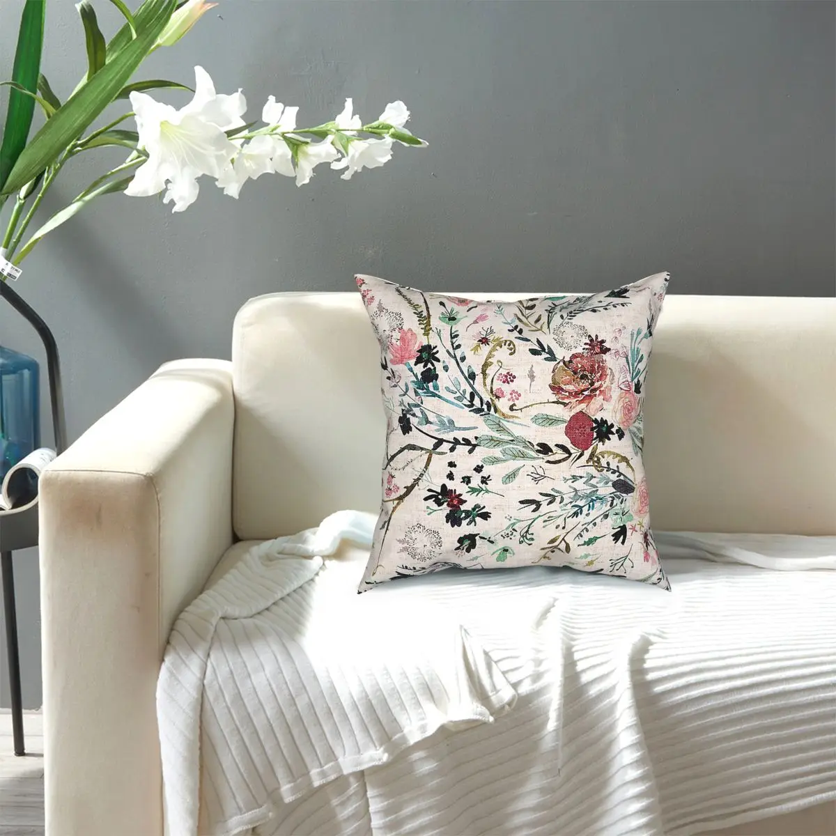 

Fable Floral Throw Pillo Throw Pillow Cover Throw Pillow Casual Cushion Covers