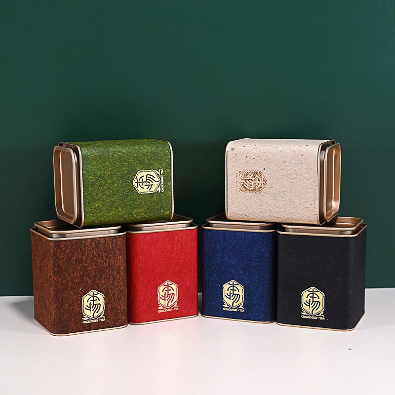 Чай Олово контейнеров квадратныая металлическая банка для хранения Жасмин Кофе