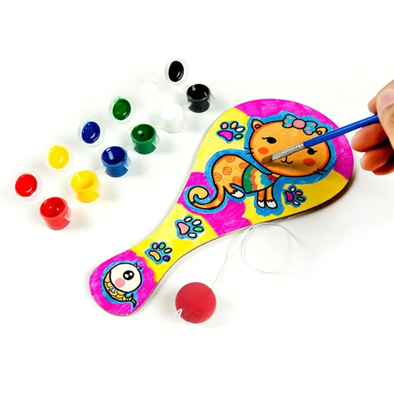 9 шт./компл. ручная роспись деревянный шар сделай сам мультфильм живопись