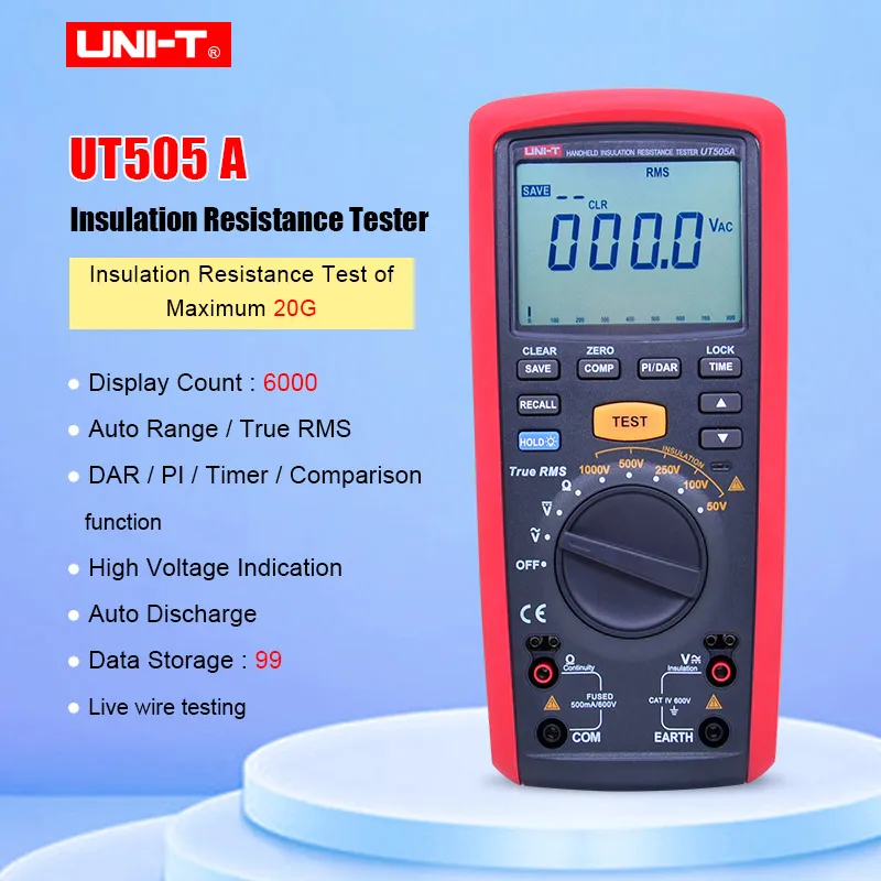 Цифровой измеритель сопротивления изоляции вольтметр Омметр UT505A 1000 в|Измерители