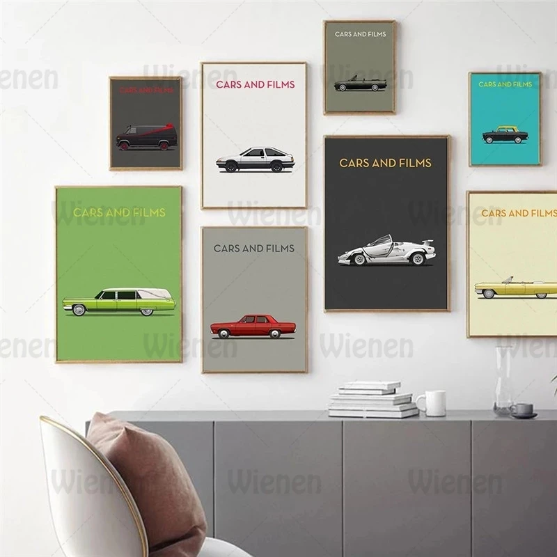 

Retro Car Racing Canvas Painting Wall Art Cartoon Car Nordic Posters and Prints Living Room Decoration Home Mural Wall Pictures