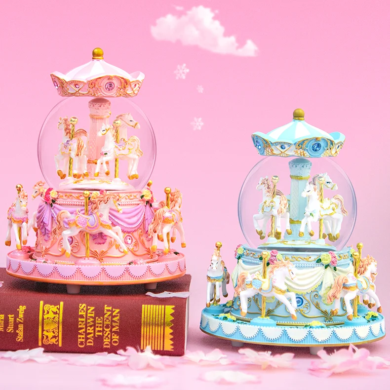 

Anime Song Music Box Clockwork Jewellery Cartoons Creative Music Box Crystal Ball Snow Globe Muziekdoosje Home Decoration DK50MB