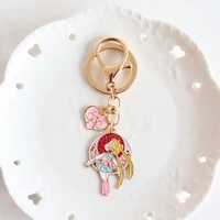 trendy anime girl keychain kawaii airpods pendant for clothes backpack keyring key chains charms couple gift birthday gifts
