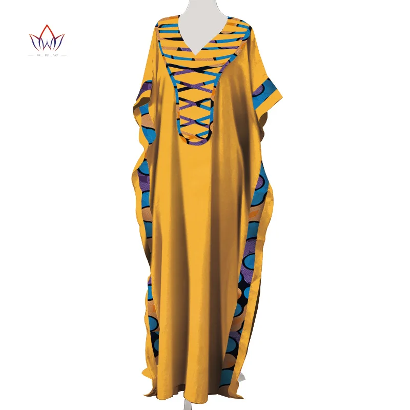 Африканские женские платья с v образным вырезом Дашики цветные повседневные