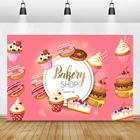 Laeacco кондитерской под заказ торт пончики мороженое хлеб розовый фон для фотосъемки с изображением детских празднований дня рождения фотосессии новорожденных опора