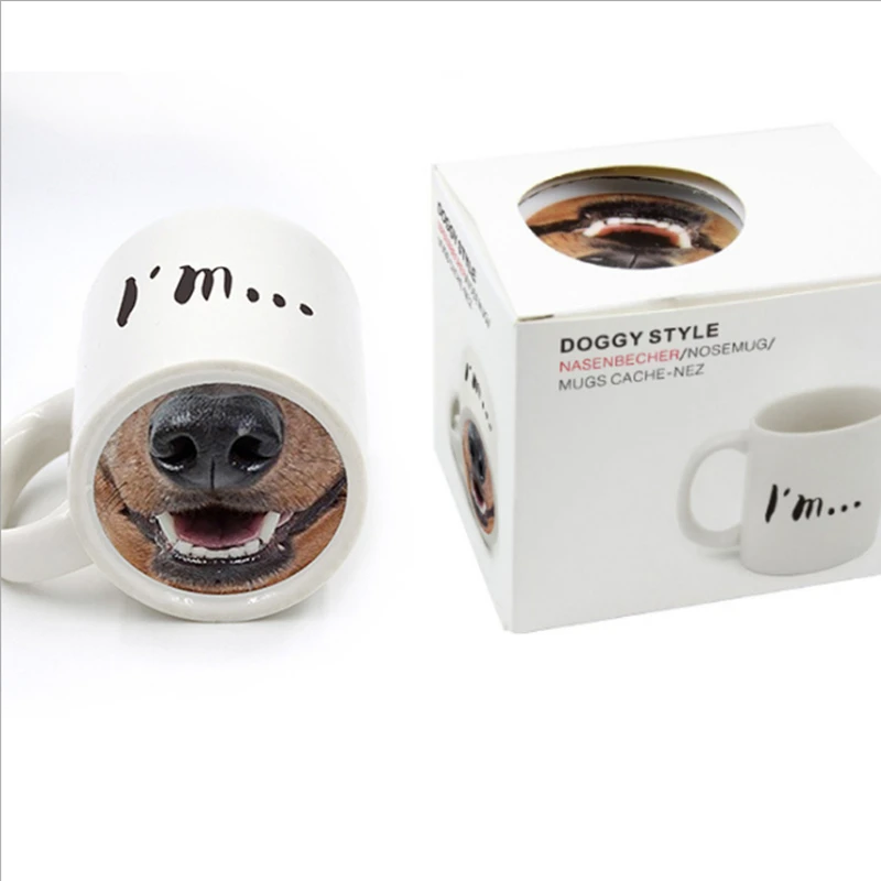 Креативная керамическая кружка I am Dog свинка нос забавная кофейная с