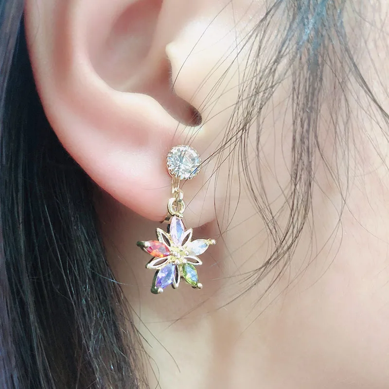 Женские серьги с клипсами новые длинные корейские стильные геометрические