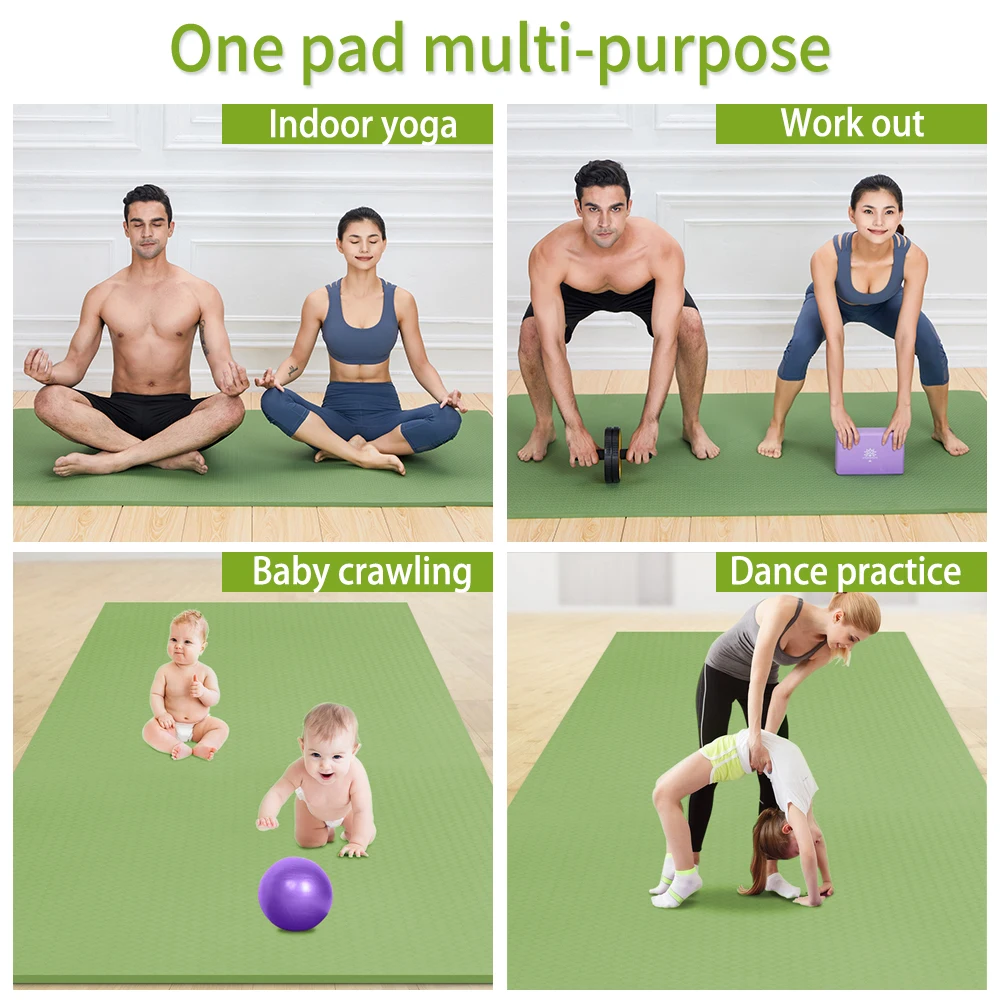 Home Thick Yoga Mat 200x130cm Big Size Anti Slip Extra Wide Exercise Mats TPE Bodybuilding at Home Fitness Sports Mattress images - 6