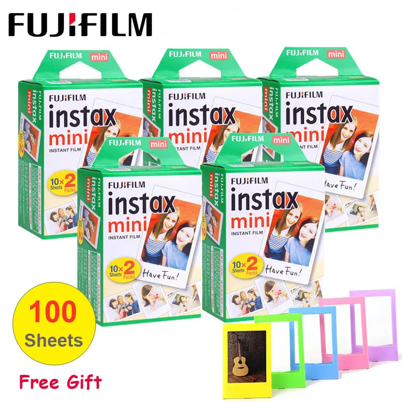 100 sheets Fujifilm Instax Мини пленка 3 дюйма белая кромка фотобумага для Polaroid FUJI Instax Mini LiPlay Mini 9 8 7s 25 70 90 мгновенная камера - Цвет: 100 sheets