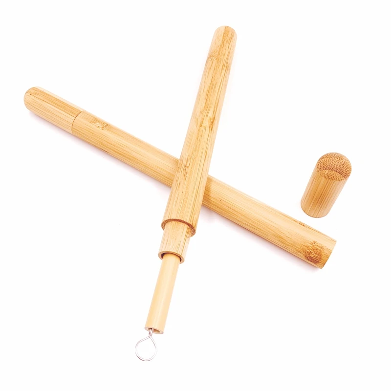 Биоразлагаемая бамбуковая Питьевая соломка с бамбуковой трубкой натуральная