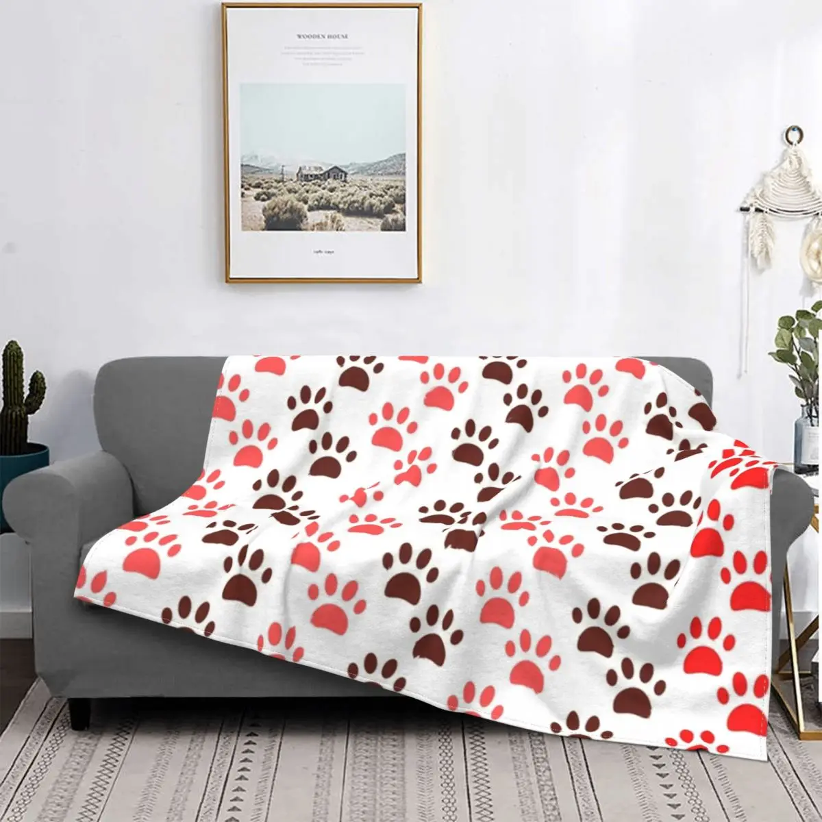 

Покрывало для телефона с принтом лап, плюшевое теплое мягкое Фланелевое флисовое покрывало для дивана, покрывало