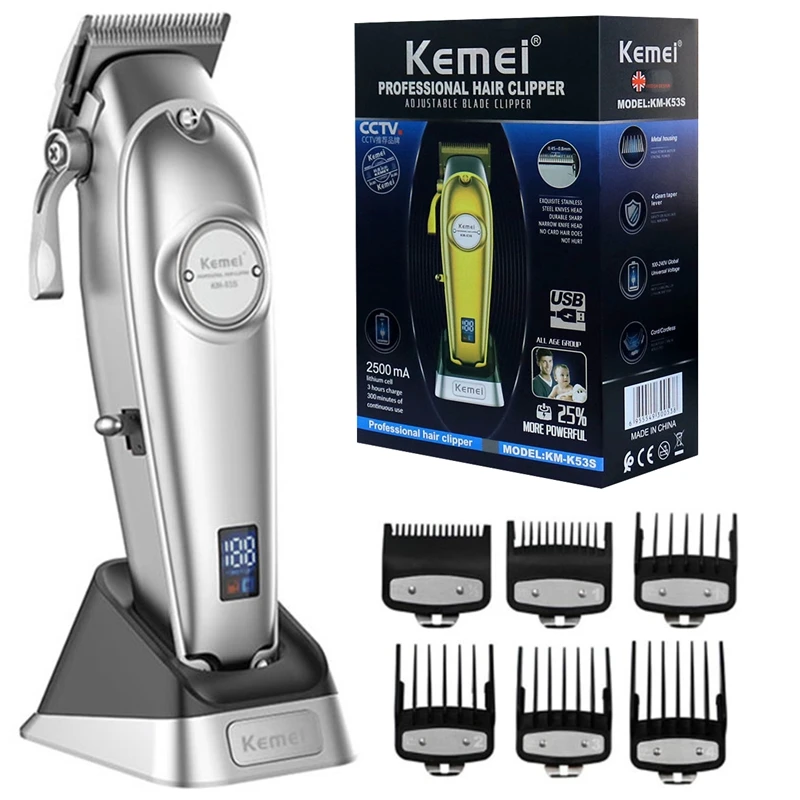 

Original kemei adjustable cordless men electric hair clipper professional barber hair trimmer beard haircut machine rechargeable