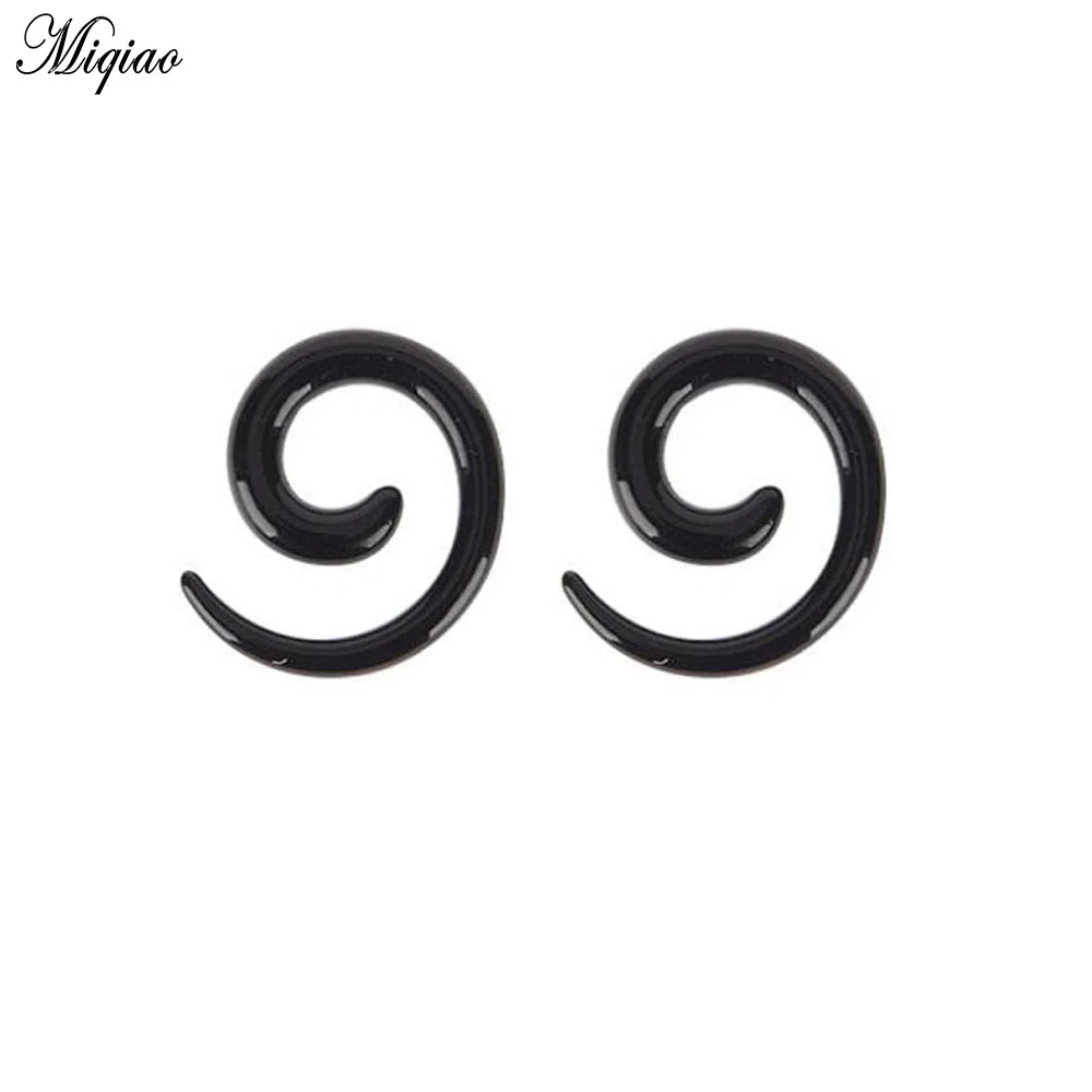 Miqiao 2 Pcs Piercing Accessories European and American Acrylic Black Snail Ear Expander Multi-color Optional Hypoallergenic | Украшения и