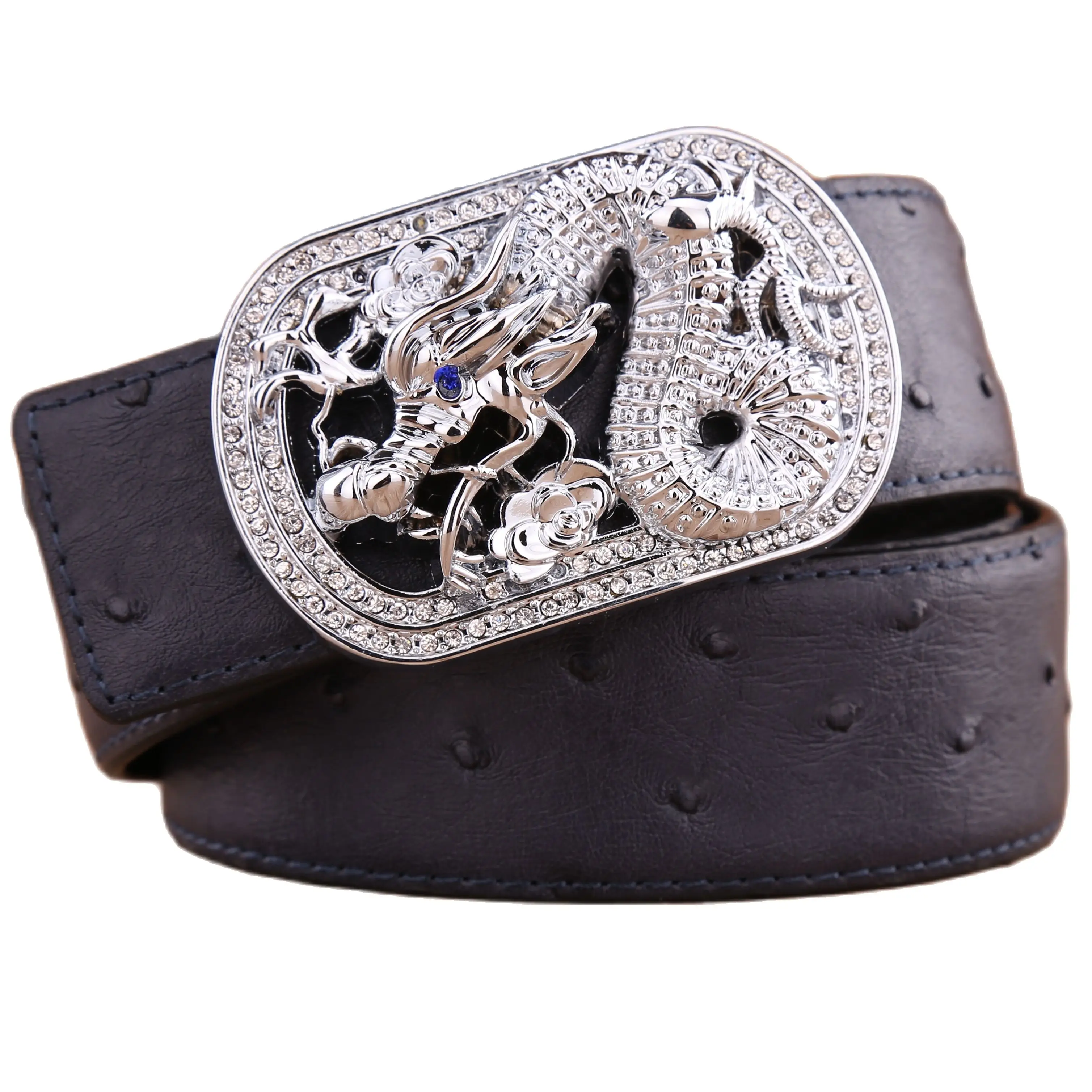 Мужские ремни из натуральной воловьей кожи в стиле страуса 125 см | Аксессуары для