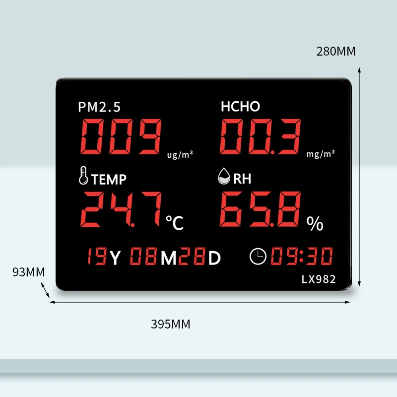 Digital Thermometer Gas Detector With Time And Date Display For Factory Temperature Meter And Humidity Sensor