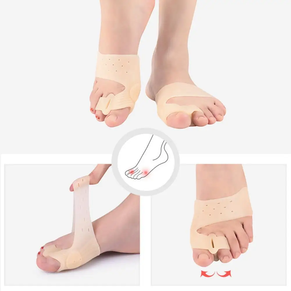 

New Style Thumb Valgus Correction Set Day And Night Toe Set Bigfoot Orthosis Double Hole Forefoot Toe Separator Foot Care Tool