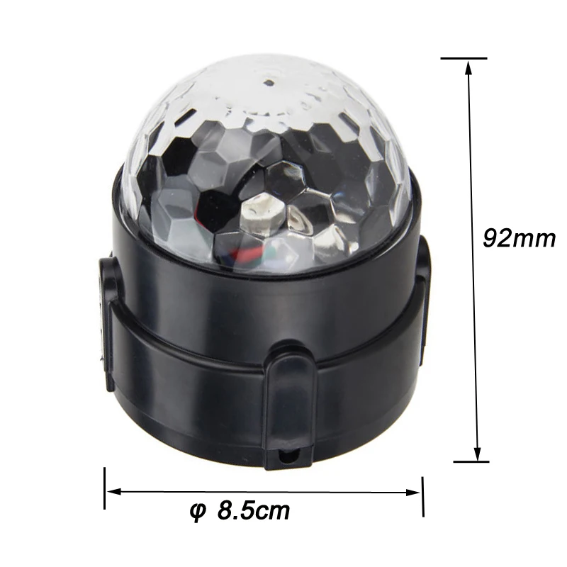 Светодиодный сценический RGB светильник вращающийся дискошар со звуковой