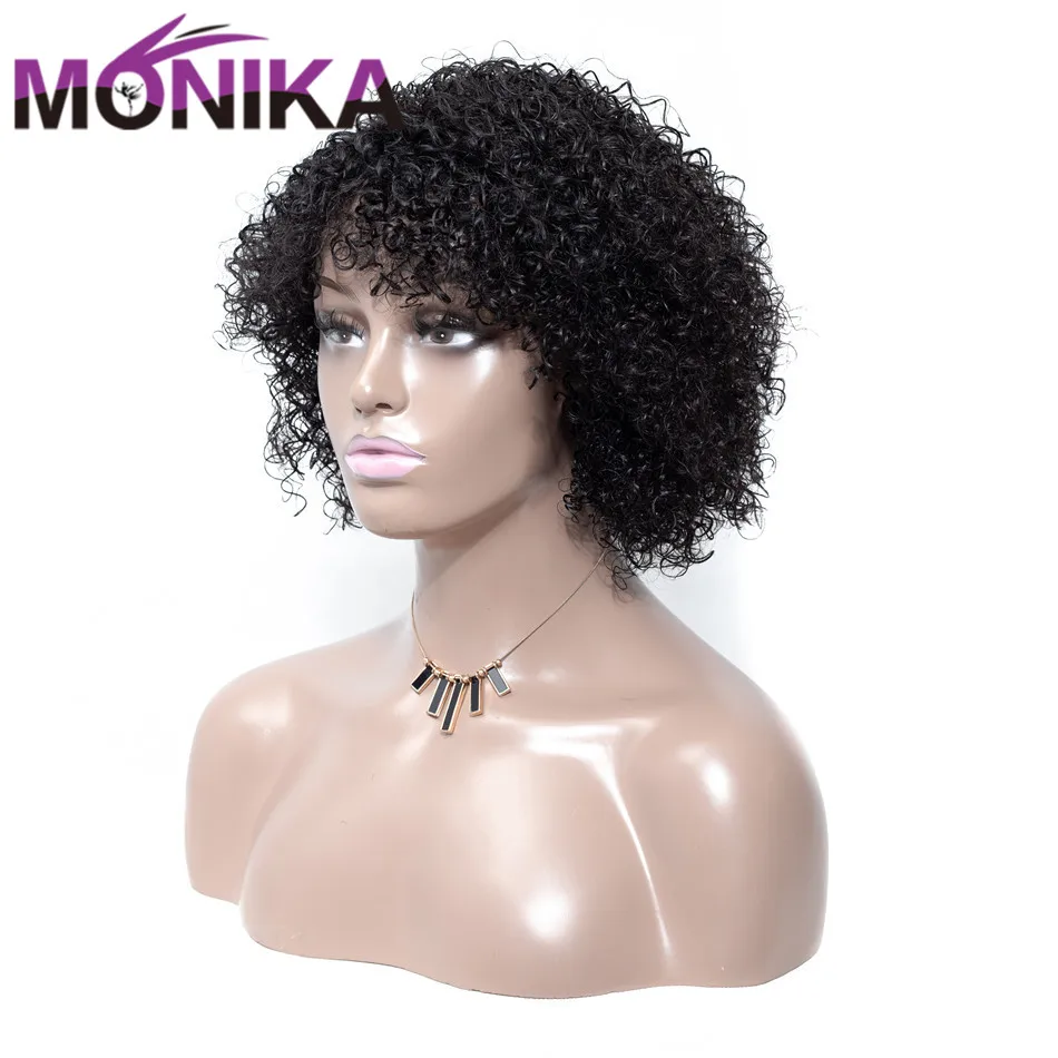 Machine Made Short Wigs For Women Non-remy Hair Sassy Curl 150% Density