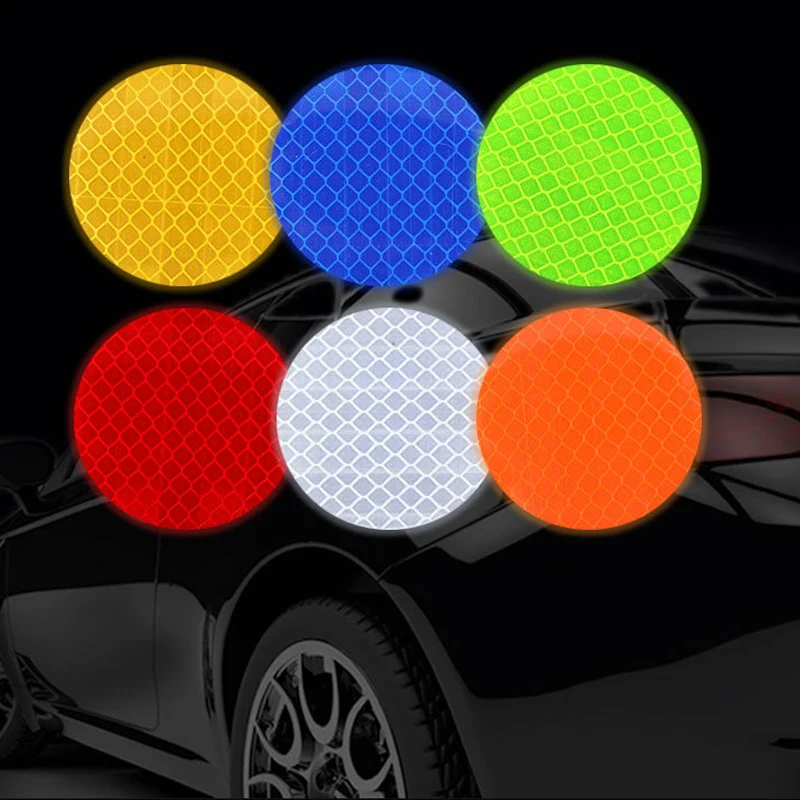 

100pcs 5CM Car Round Car Reflective Strip Warning Sticker For Bus Backpack Bicycle Baby Car Waterproof Safety Door Stickers