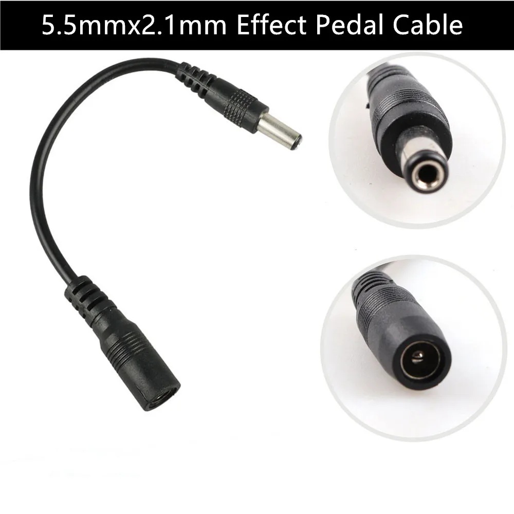 2 4 6 8 10Pcs Guitar Reverse Polarity Converter Lead Cable Black 5.5 x 2.1mm For Electric Effect Pedal Accessories | Спорт и