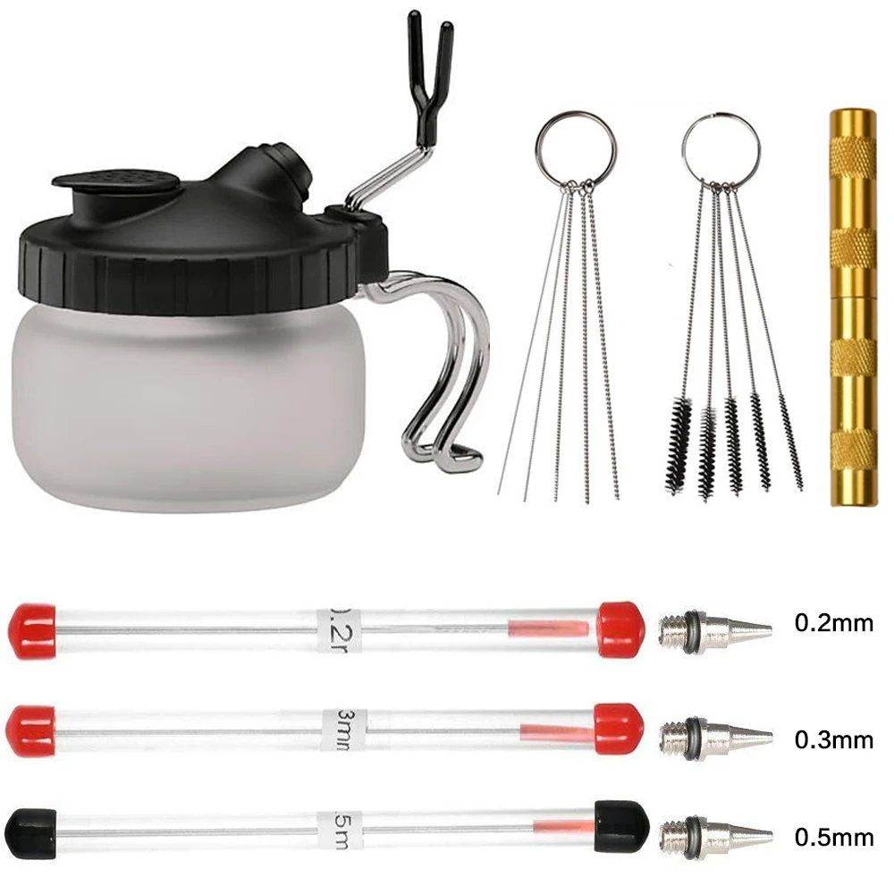 

0.3mm Dual Action Airbrush Spray Gun EU US Plug Air Compressor Kit Art Painting Manicure Craft Spray Model Air-brush Nail Tool