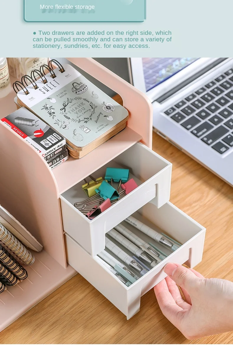 

zq Desktop Storage Desk Shelf Stationery File Storage Drawer Storage Box Bookshelf