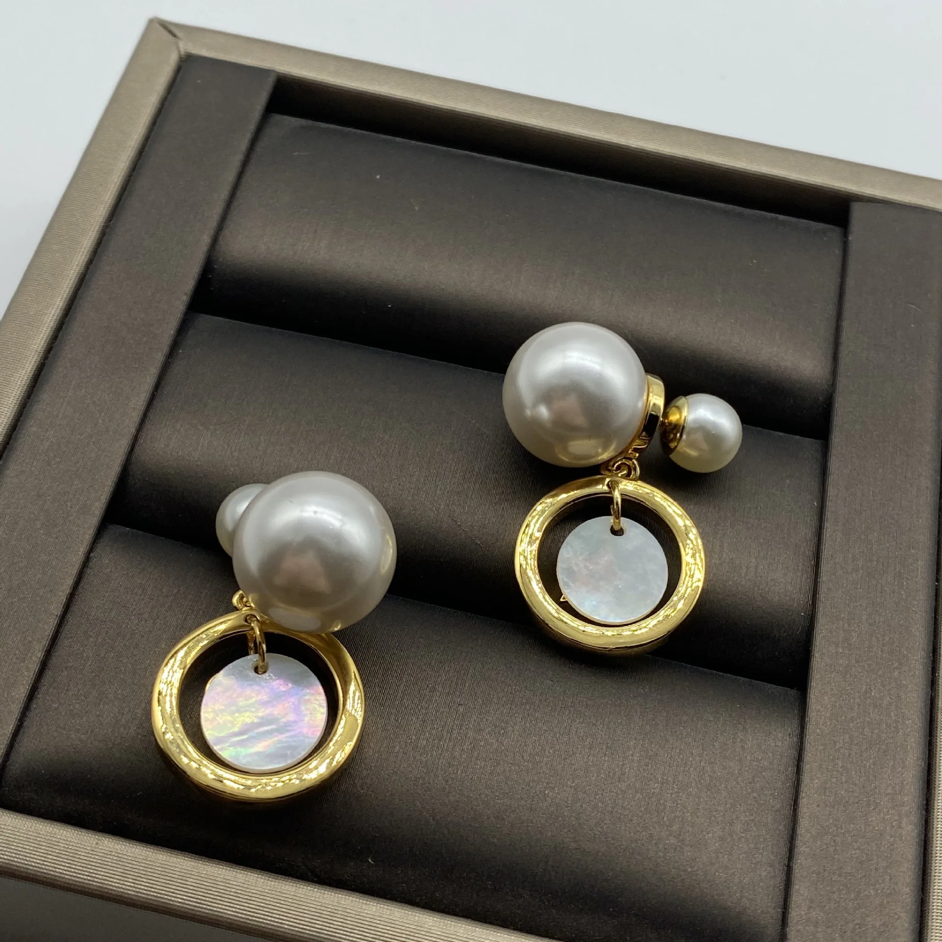 

Letter C D Pearl Hoop Earrings S925 Sterling For Women Geometirc 14k Gold Circle Hoop Earrings Brincos 2021 Trend Jewelry Gift