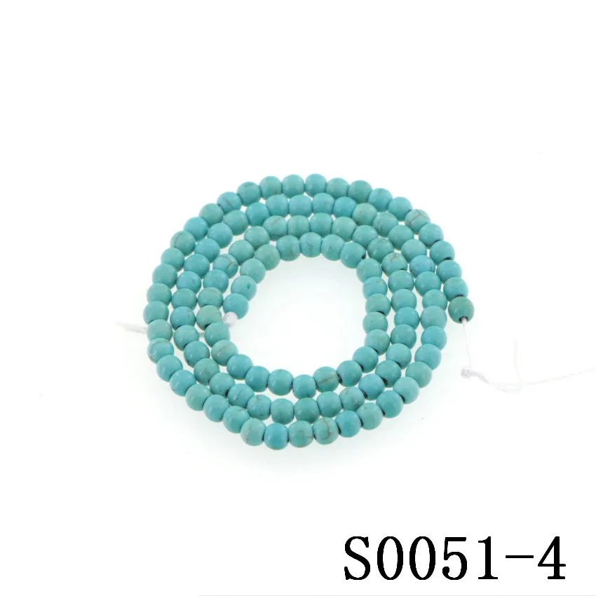 Модные круглые бусины из камня 4-14 мм синтетические бирюзы сделай сам аксессуары