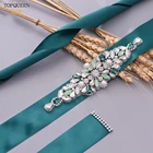 TOPQUEEN S443 роскошный свадебный ремень для вечернего платья Пояс для невесты с аппликацией Высококачественный Свадебный ремень стразы зеленый пояс с бриллиантами