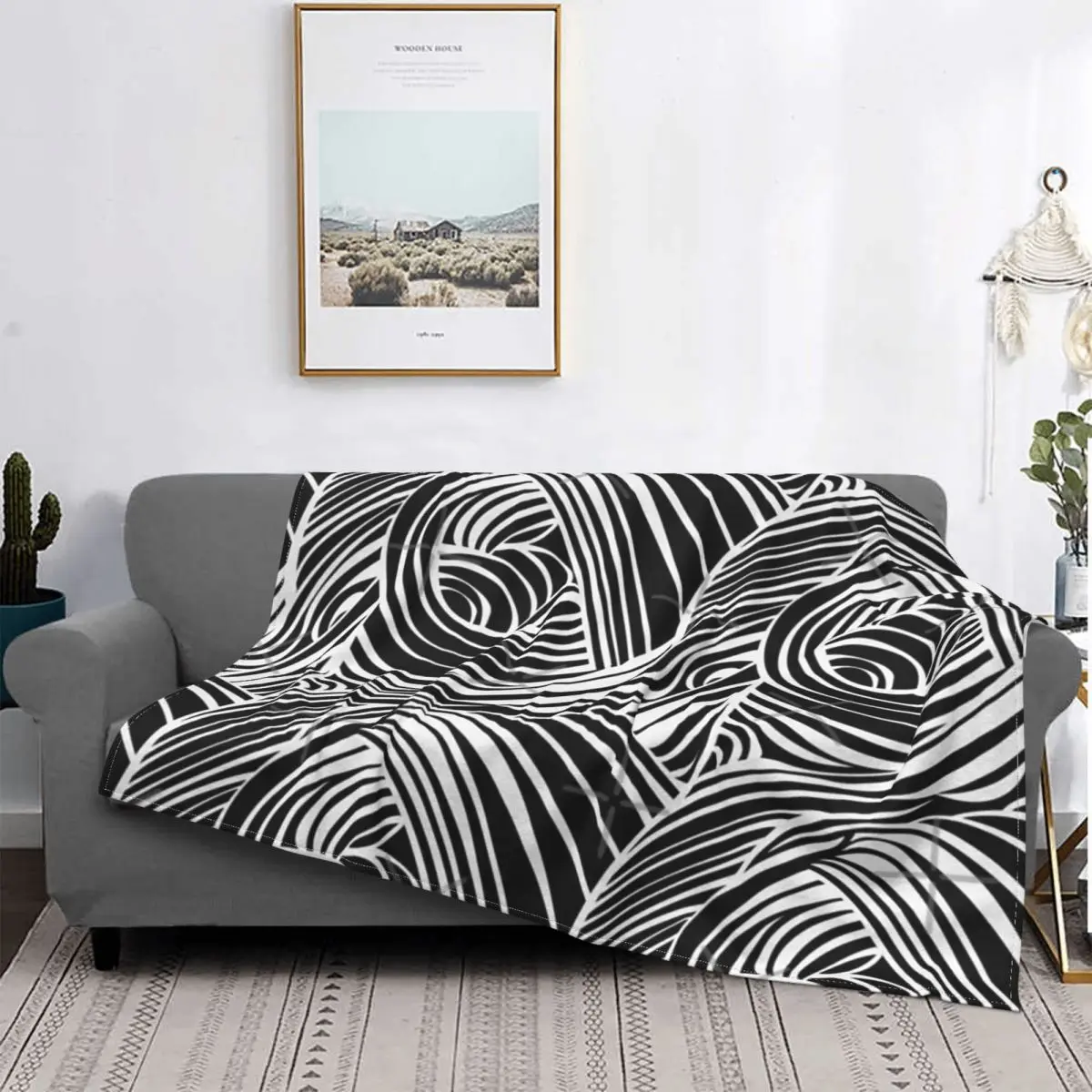 

Black And Cream Hidden Roses 03 Blanket Bedspread Bed Plaid Muslin Anime Blanket Kawaii Blanket Summer Bedspreads